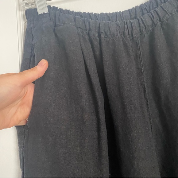 Black wide leg linen pants, women’s size L - Picture 7 of 7